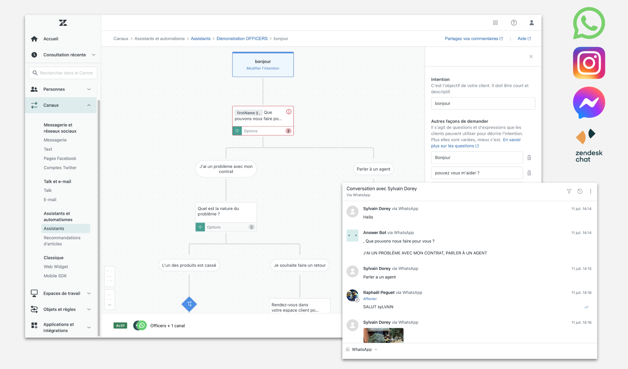 Flow Builder Whatsapp Zendesk Chat